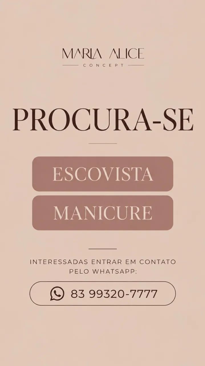 VAGA MANICURE E ESCOVISTA