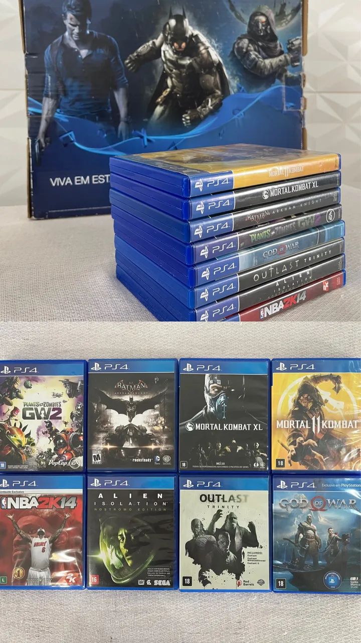 PS4 - PlayStation 4 500GB + 8 Jogos + 2 Controles Originais PS4 - PlayStation 4 500GB + 8 Jogos + 2 Controles Originais