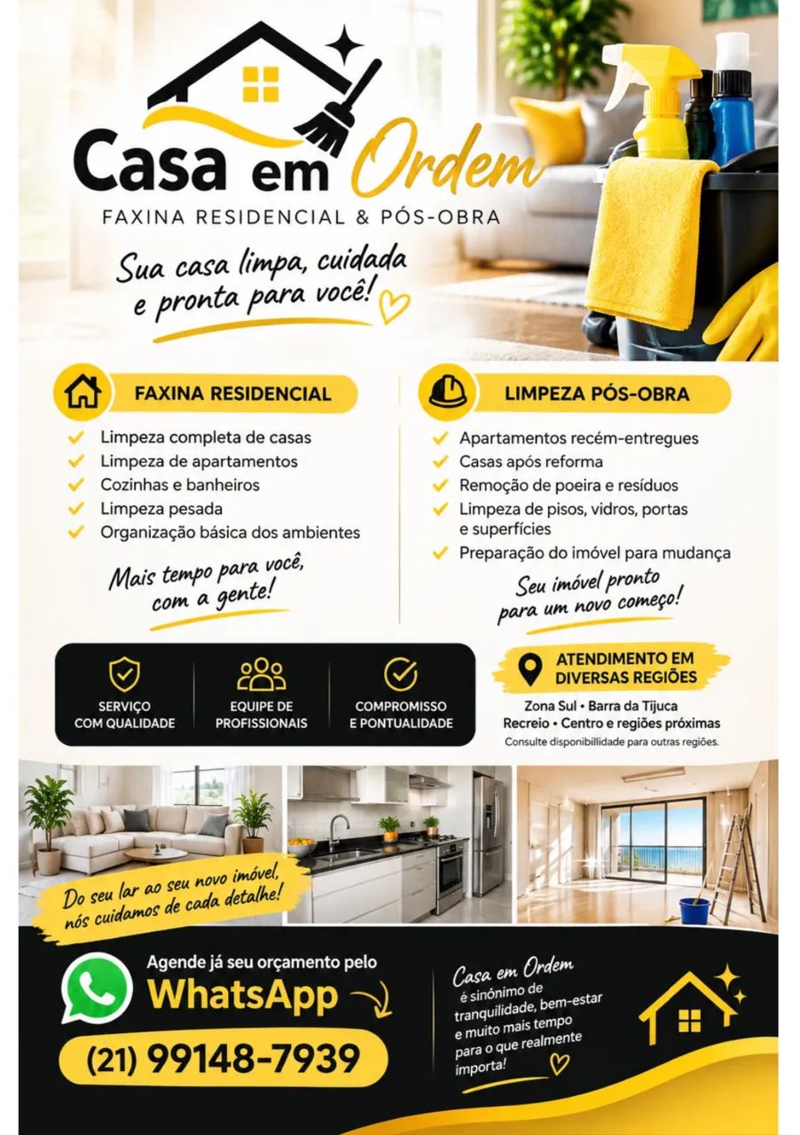 Faxinas Residencial e Pós obra 