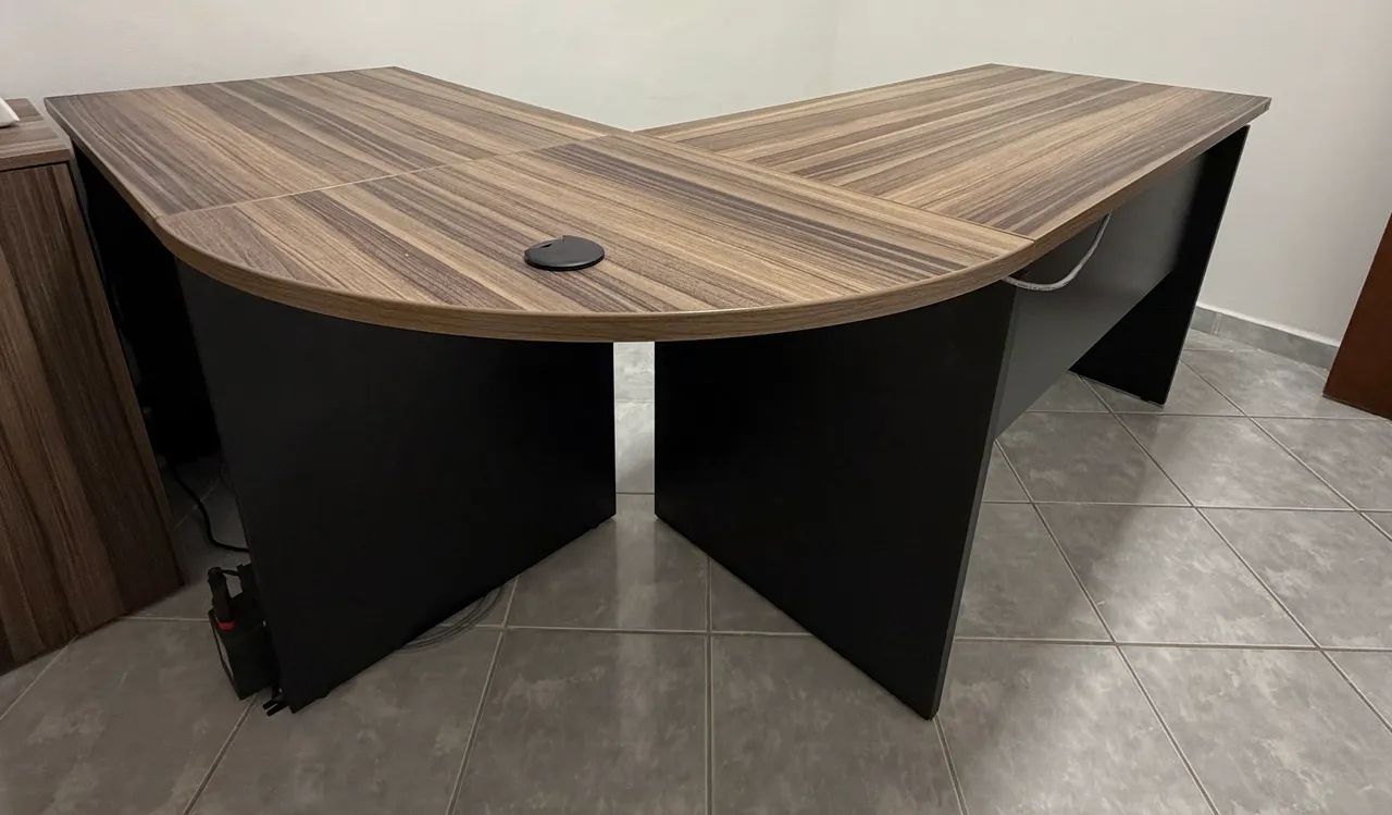 Mesa em L com Extensor - Avantti - Marrom - Foto 2