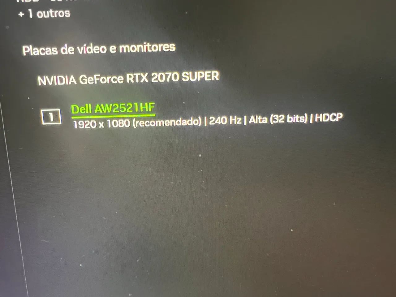 MONITOR DELL ALIENWARE AW2521HF 240HZ ( LEIA A DESCRIÇÃ ) - Foto 5