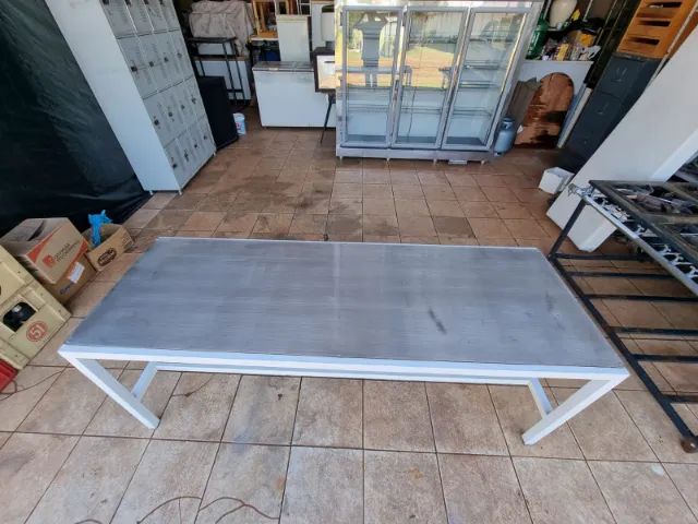 Mesa inox 1,95x0,65x0,75 m super forte bem conservada - Foto 4