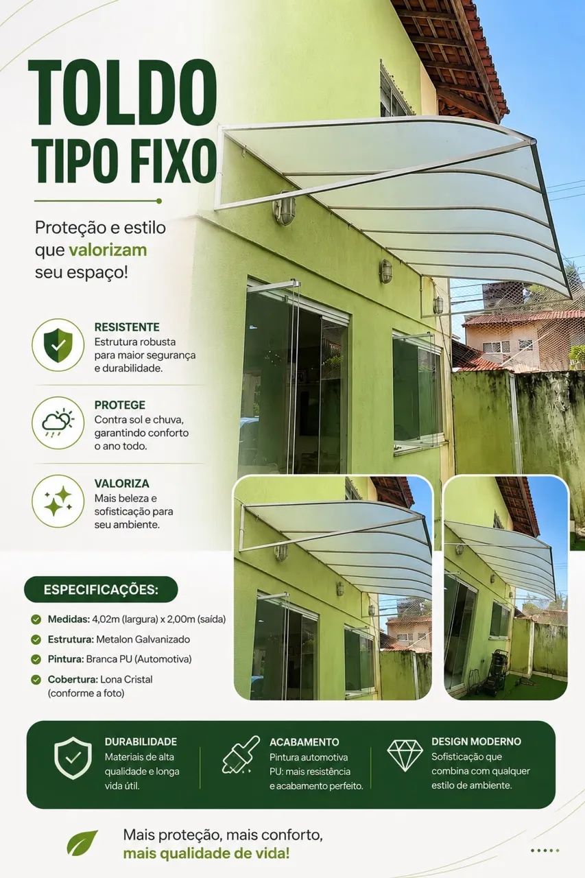 ? TOLDO TIPO FIXO À VENDA - Foto 2