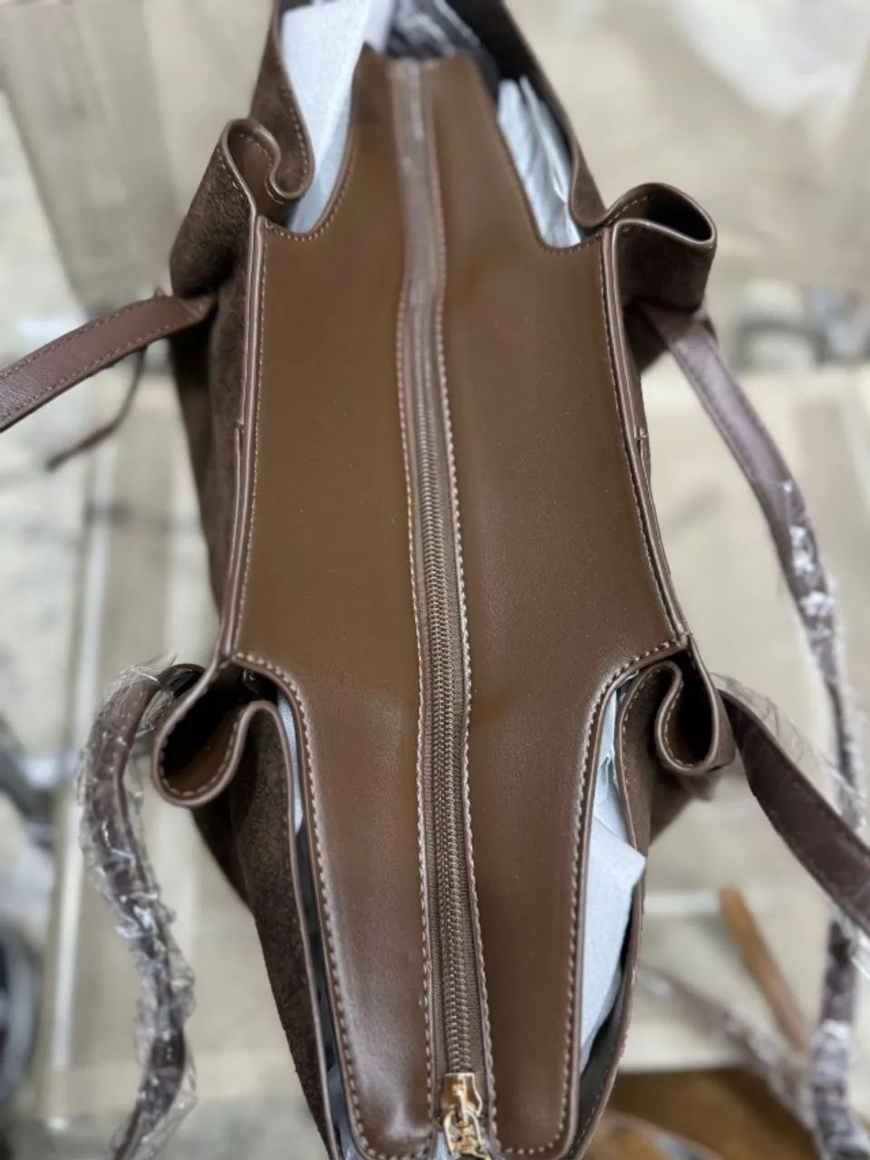 Bolsa Hera Bags (modelo Débora) Em Camurça caramelo C'Alças longas em Couro - Foto 6