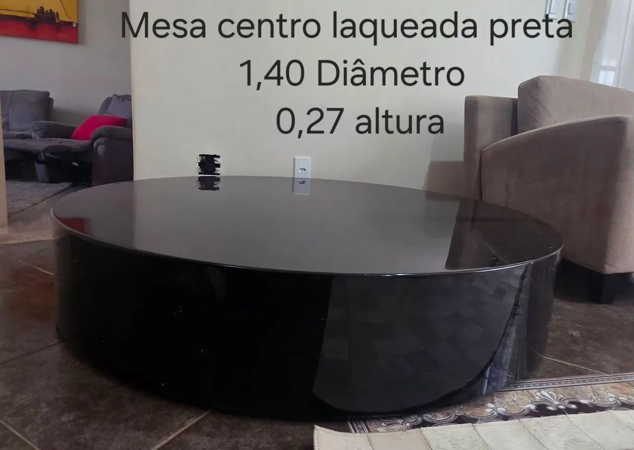 MESA DE CENTRO LAQUEADO PRETO 