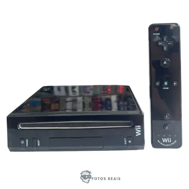 CONSOLE NINTENDO WII PRETO 64GB DESBLOQUEADO (10 JOGOS) SEMINOVO