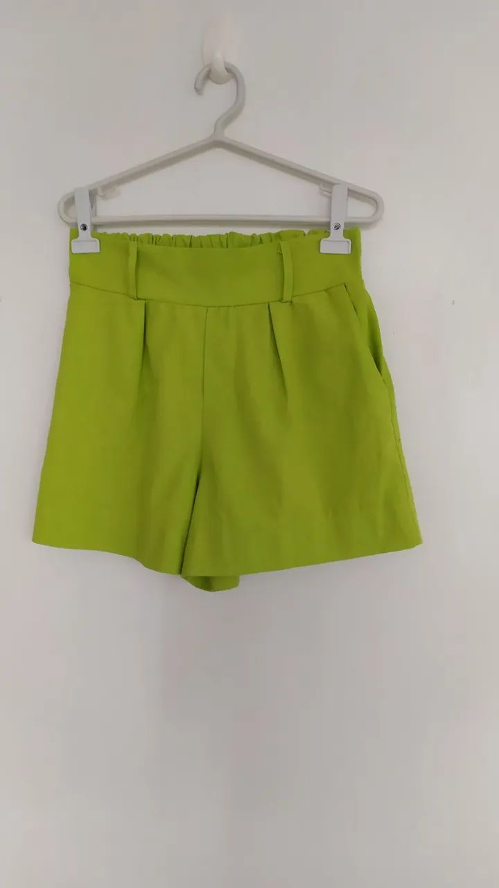 Conjunto de short e blazer em viscolinho verde Tam P  - Foto 3
