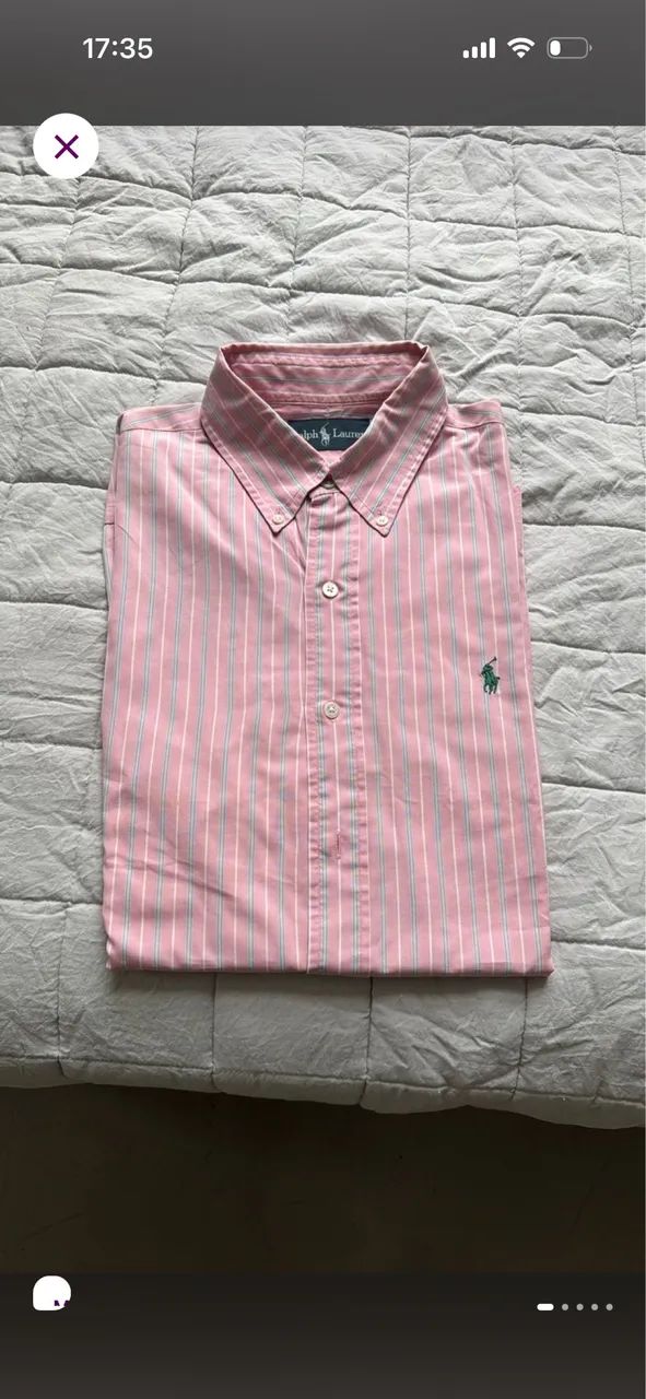 Camisa Ralph Lauren Rosa masculino M - Foto 2