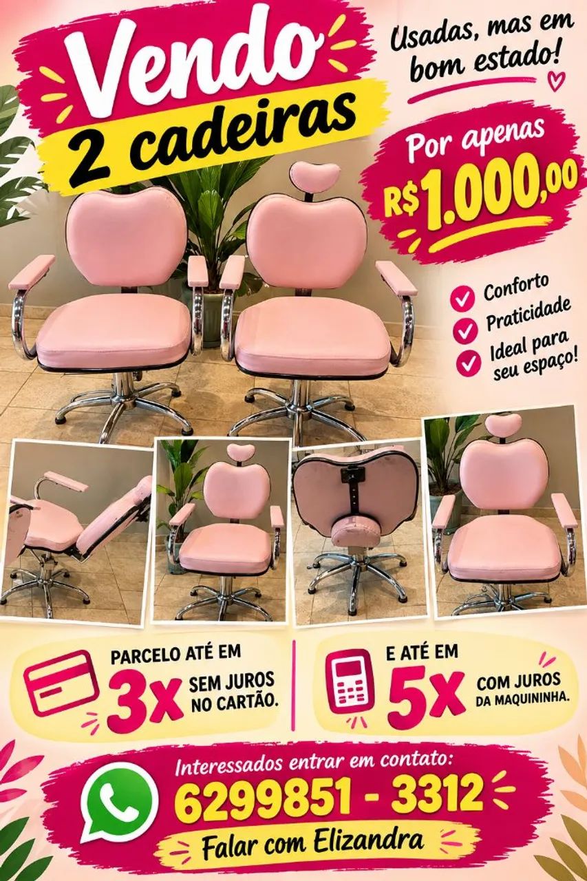 Cadeiras de salão usadas