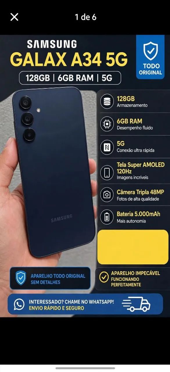SAMSUNG A34 5G- COMPLETO 