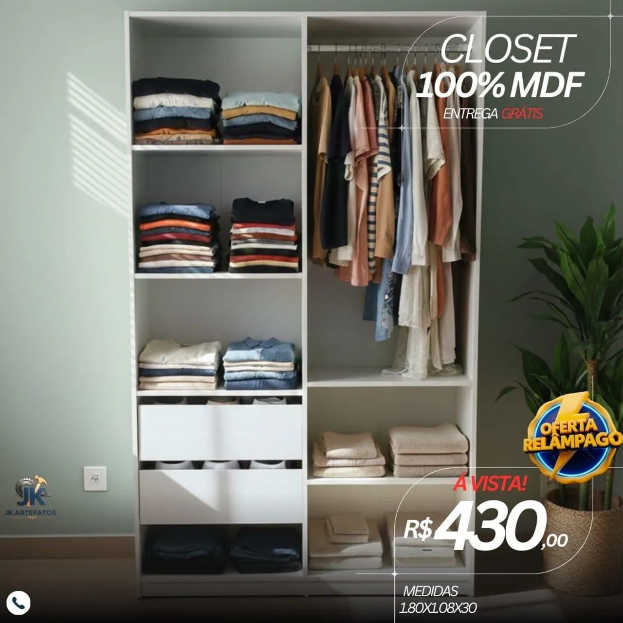 Closet roupeiro 100% MDF - Foto 5