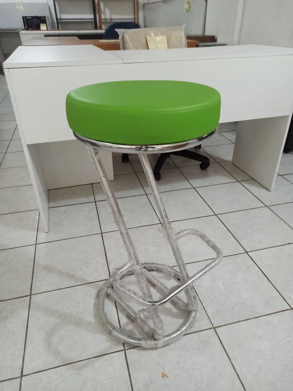 banqueta alta cromada 