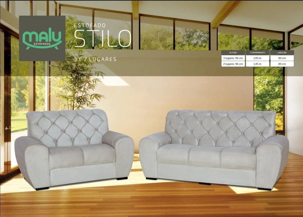 CONJUNTO SOFÁ MALÚ STILO 3/2 LUGARES 