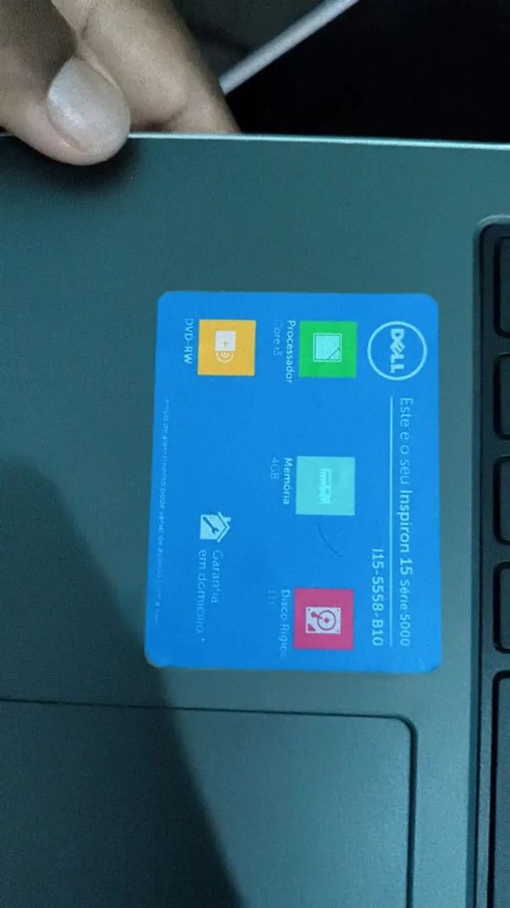 Notebook Dell inspirou 15 polegadas i3 de quarta geração 4gb de ram ssd de 1 tb - Foto 3