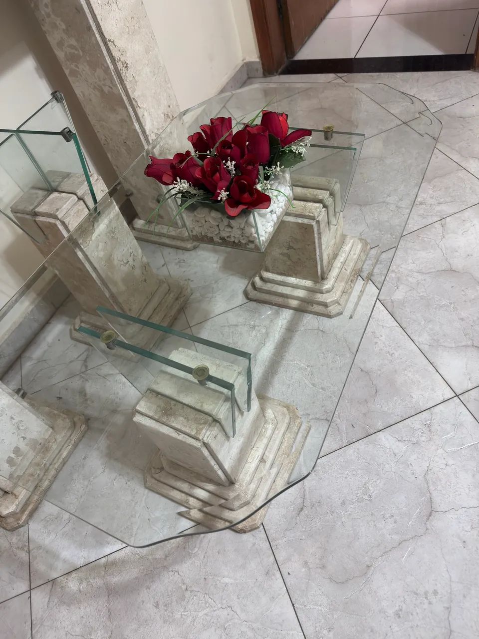 Pacote Mesas de Centro e Aparador em Mármore Carrara - Foto 4