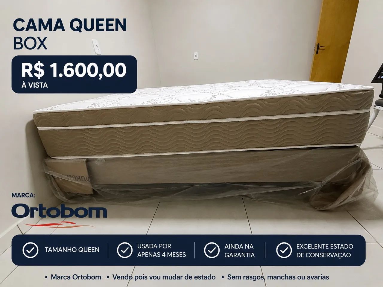 Vende-se Cama Box Ortobom - Excelente Estado - Foto 2