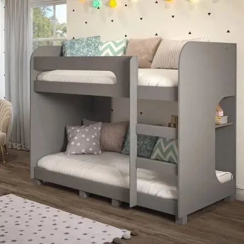 Beliche Montessoriana com Pés, Escada e Proteção Grande na Cama Superior 