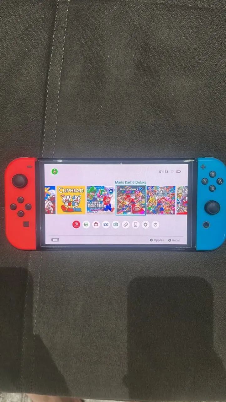 Nintendo switch OLED desbloqueado - Dock e joyscons extras - Foto 2