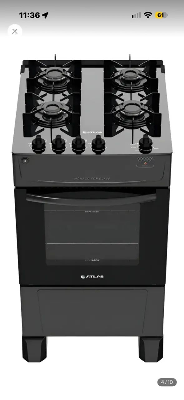 Fogão 4 bocas com mesa de vidro acendimento automático  - Foto 2