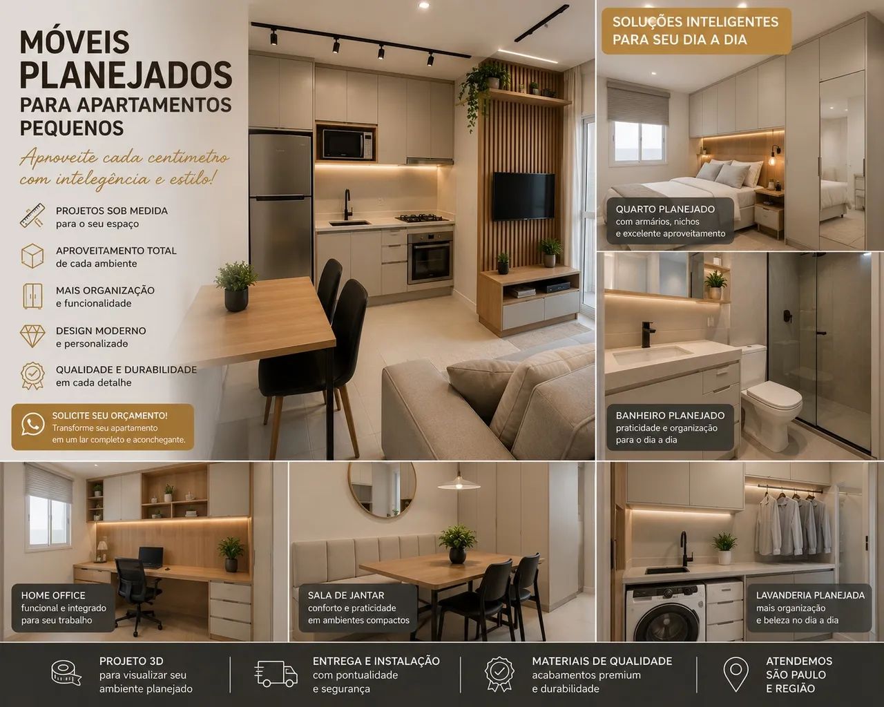 Móveis para apartamento compacto 