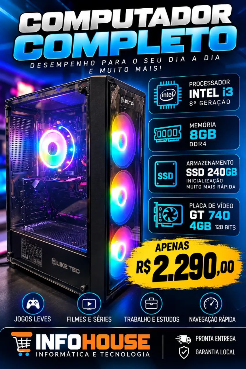 computador i3 intel de oitava geração - novo - Foto 2