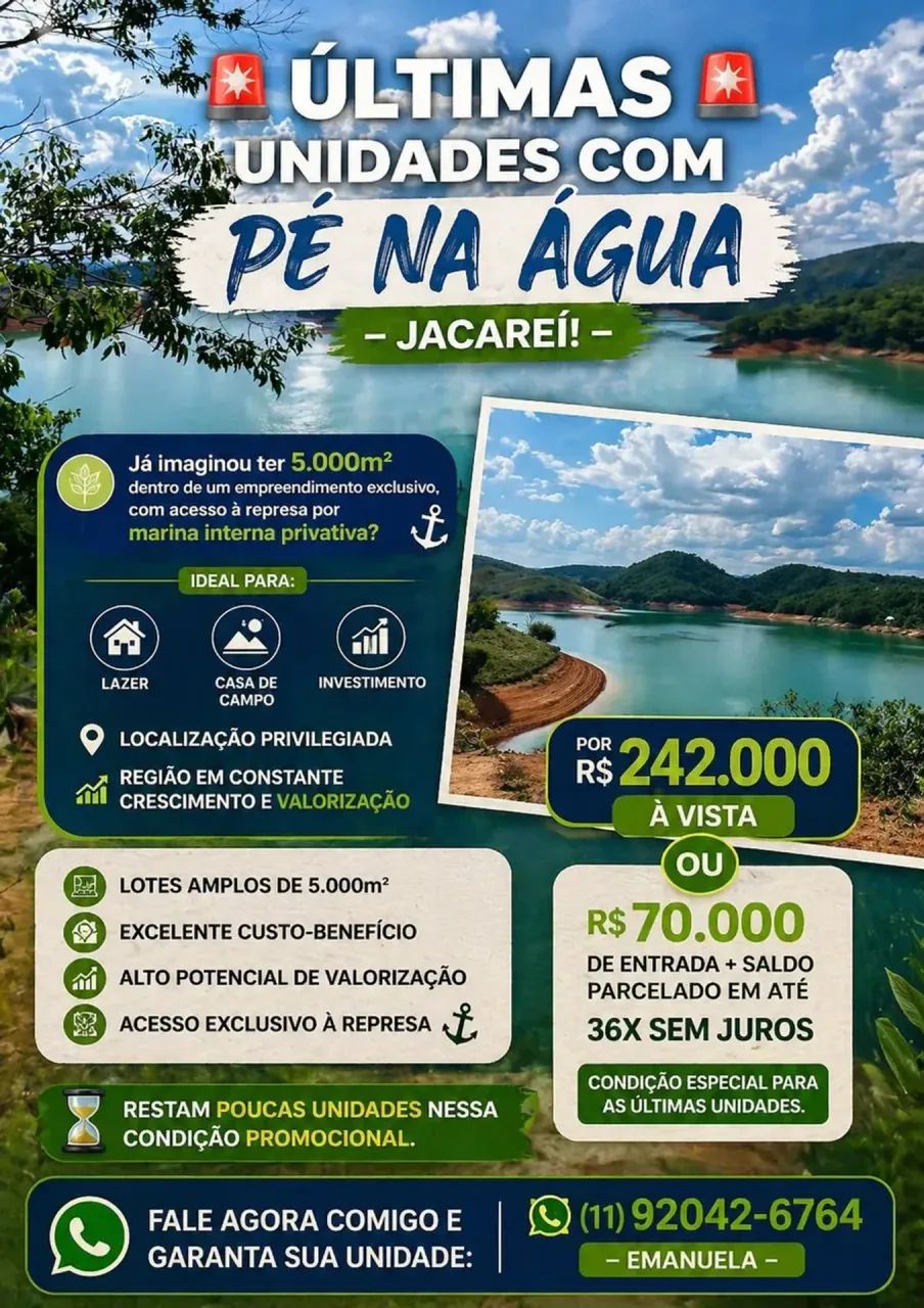 Terreno em Jacareí - SP / Entrada Baixa e Parcelas em até 36x