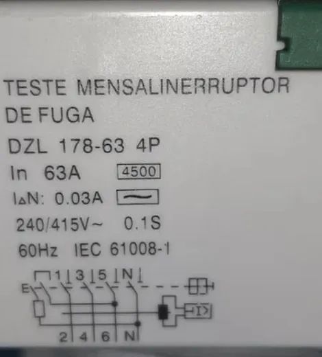 Interruptor de corrente de fuga - Sanmen 63a/30ma - Foto 4