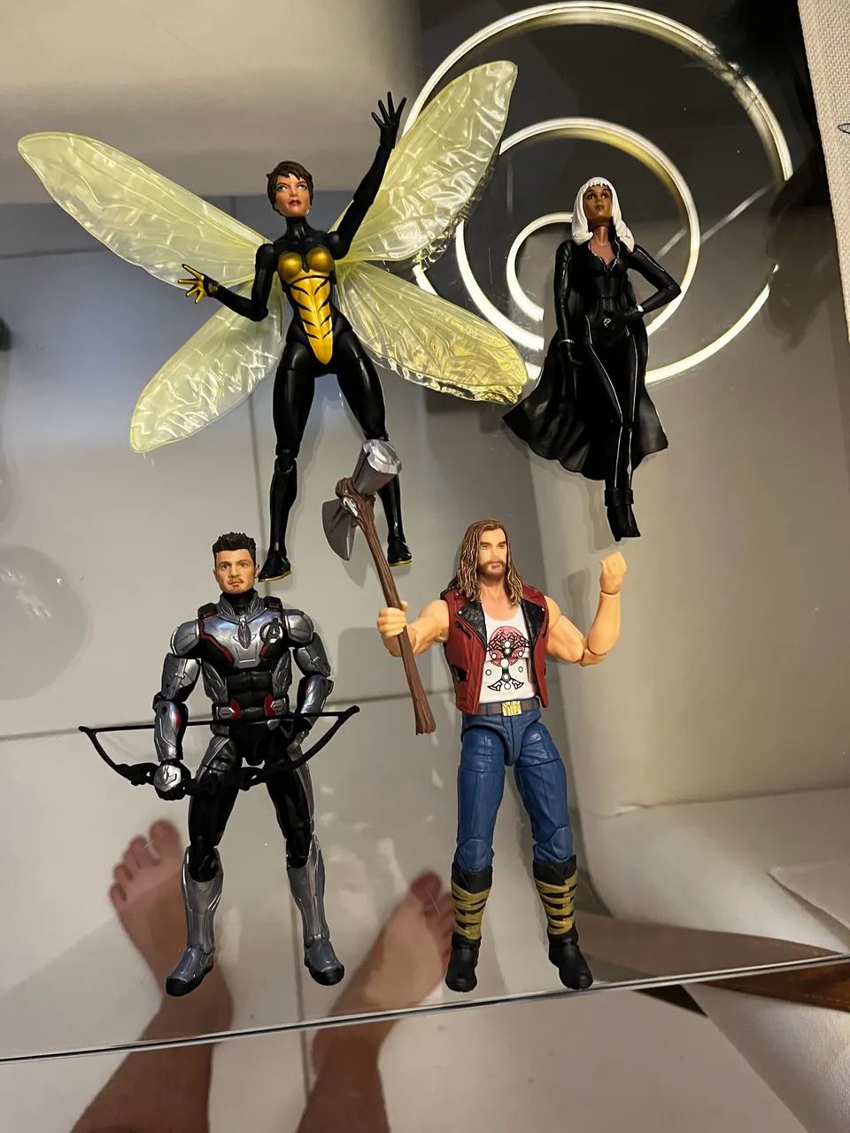 Marvel legends vespa Thor tempestade e gavião arqueiro 