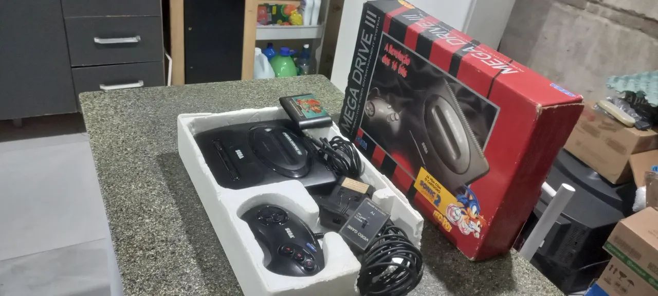 Mega Drive 3 original e completo com caixa e berço - Foto 2