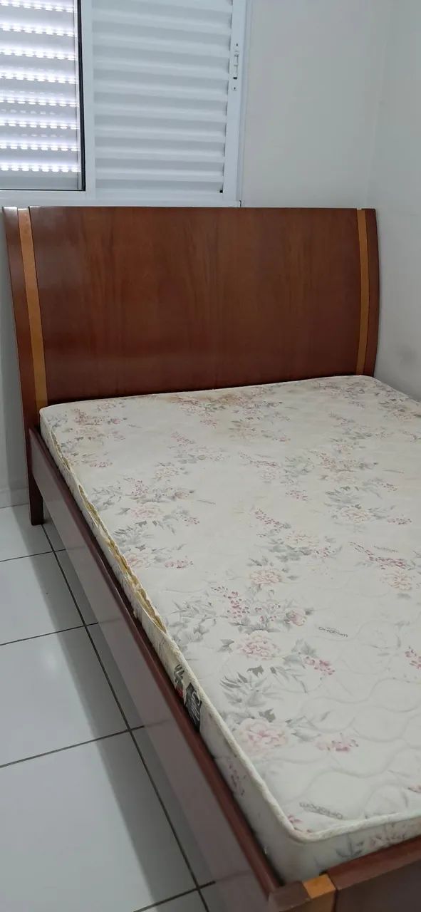 Cama de casal com cabeceira e colchão ortobom  - Foto 3
