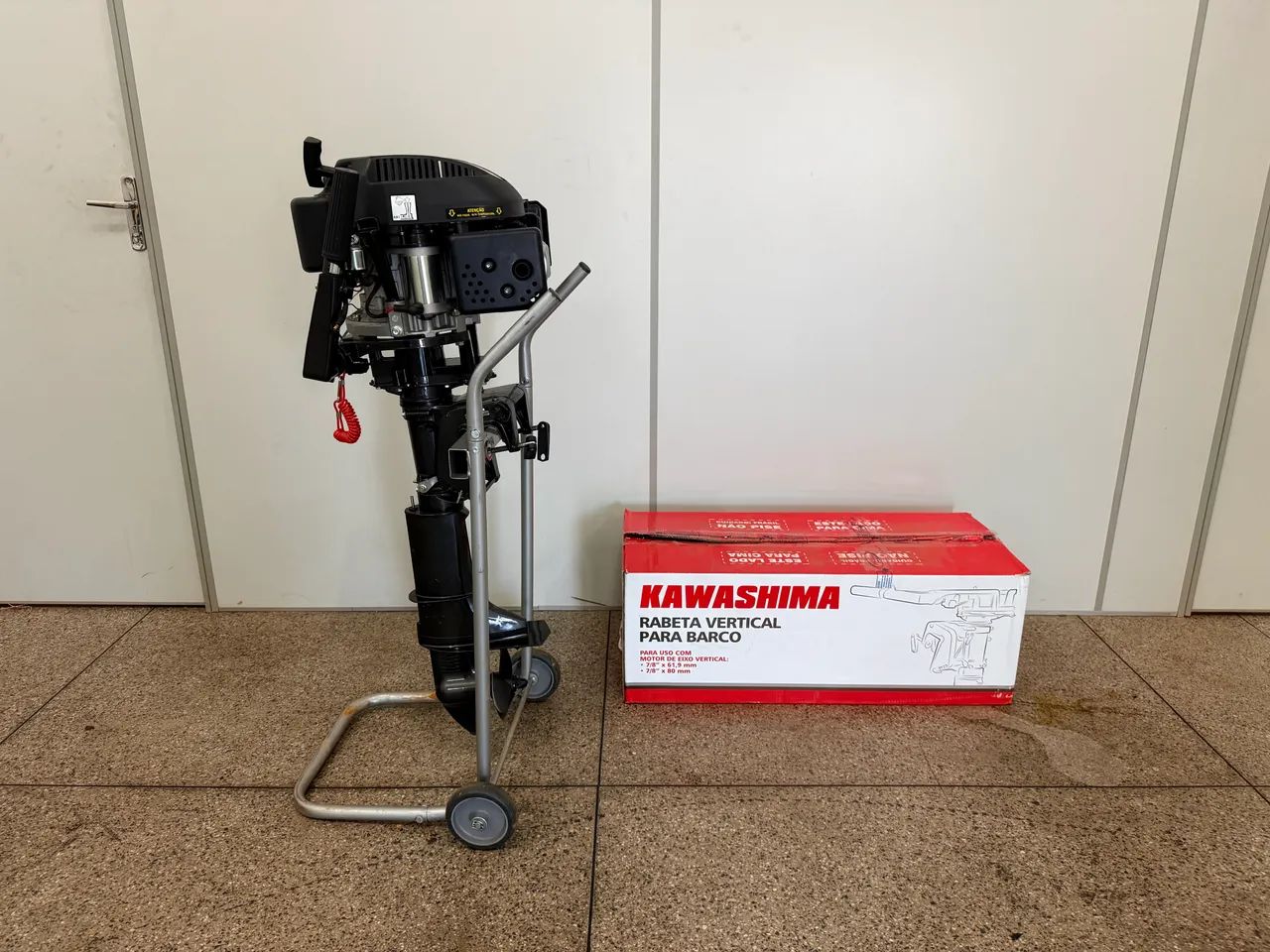 Motor Barco 6hp + rabeta vertical com marcha 