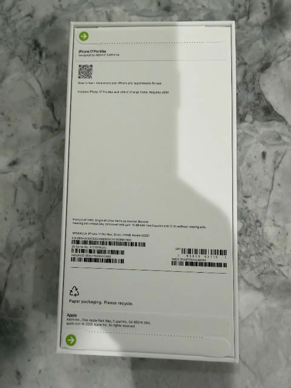Iphone 17 pro max 256gb
