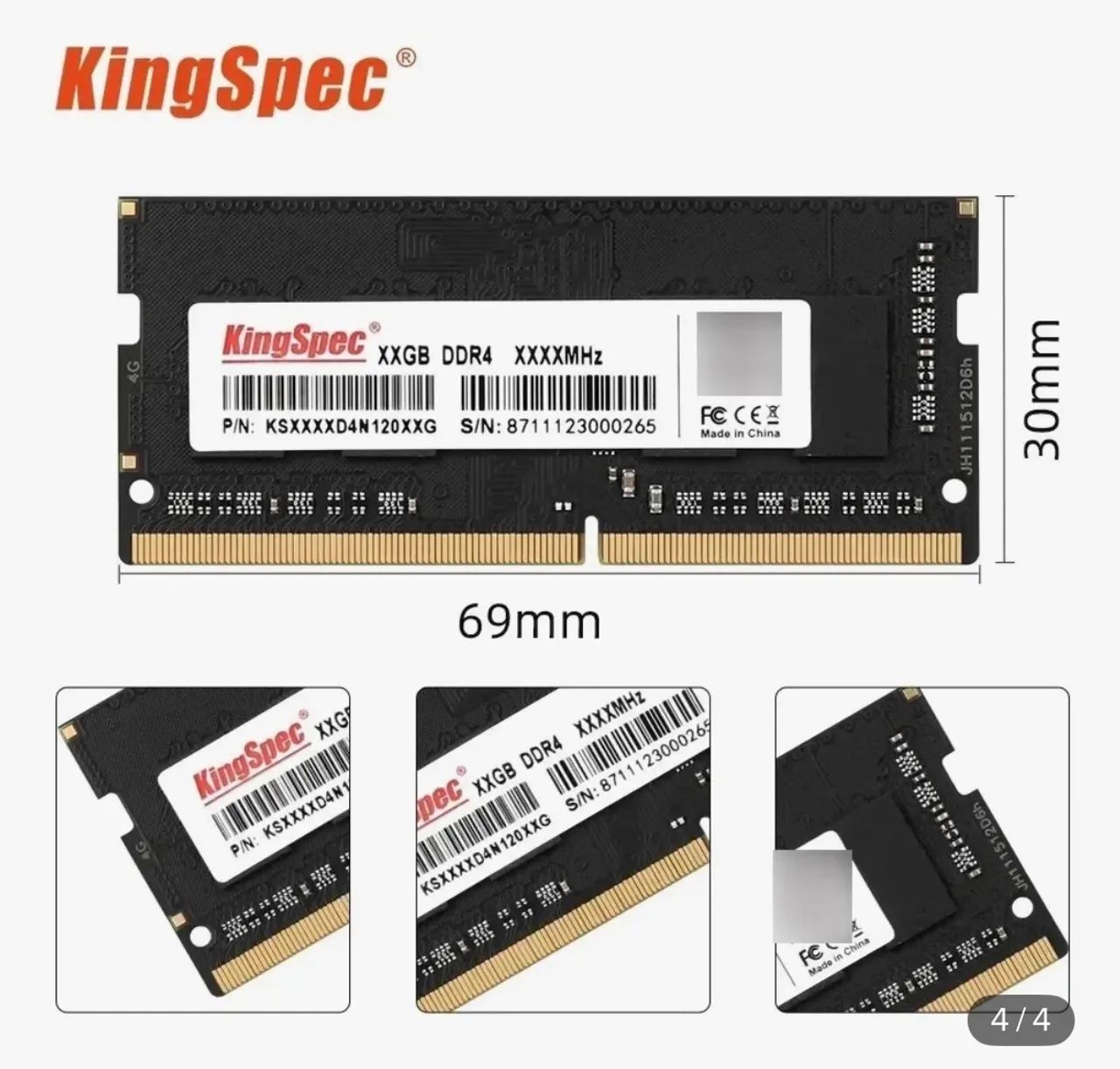 MEMÓRIA RAM NOTEBOOK KINGSPEC 8GB - Foto 4