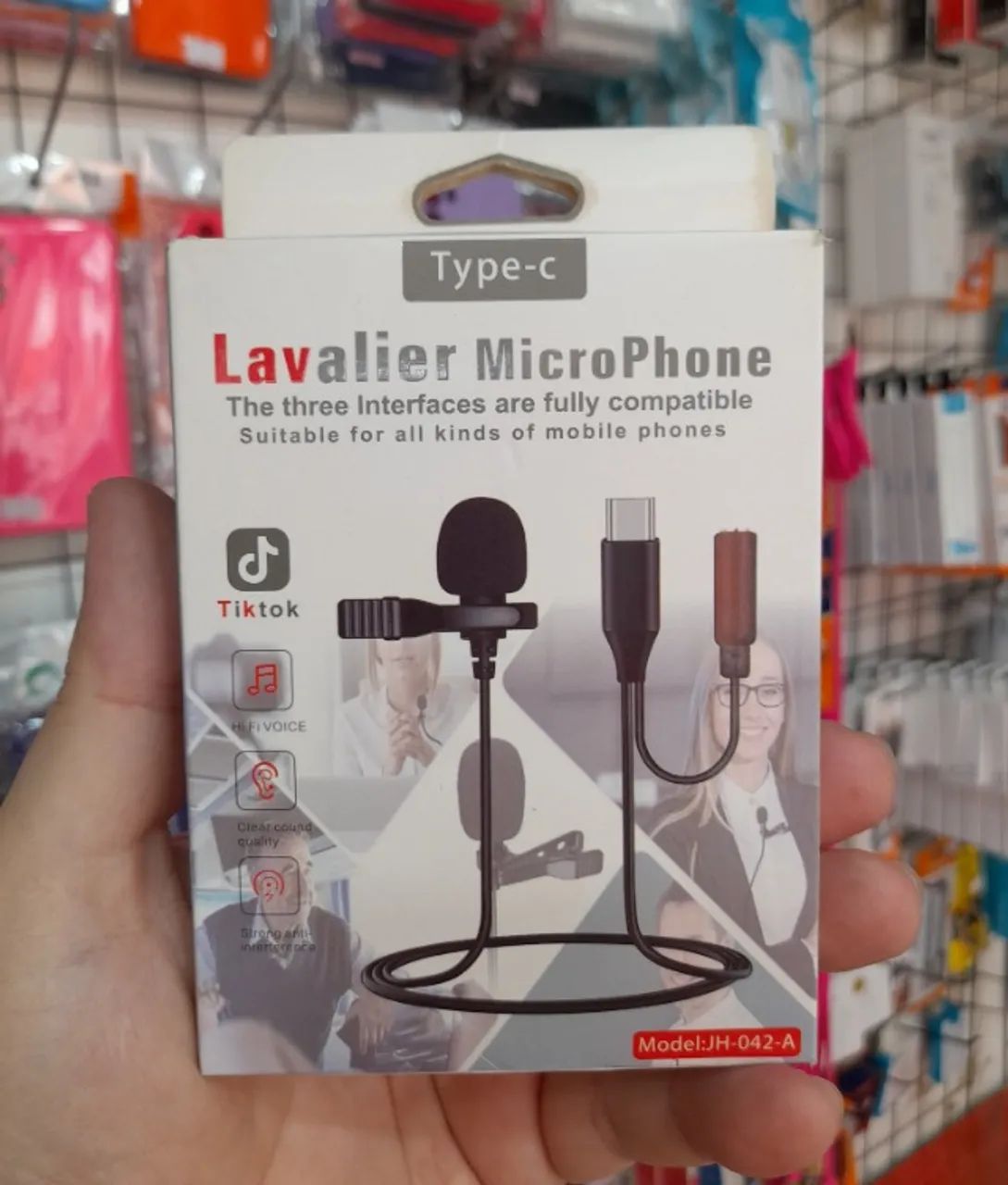 Microfone de Lapela Tipo-c