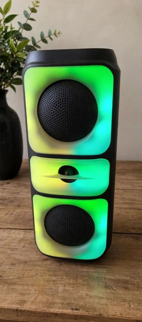 CAIXA DE SOM BLUETOOTH COM LED RGB