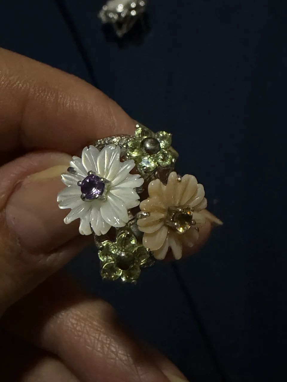 Conjunto floral vintage em prata 925 - Foto 5