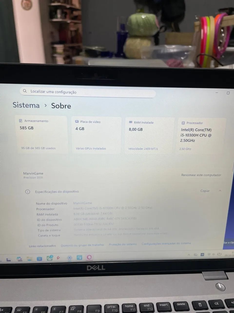 Notebook Dell Precision 3551, i5 10ª geração, placa de vídeo 4 GB, Windows 11 Pro - Foto 5