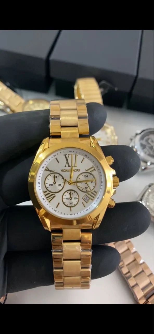 RELÓGIO MICHAEL KORS BANHADO A OURO 18k