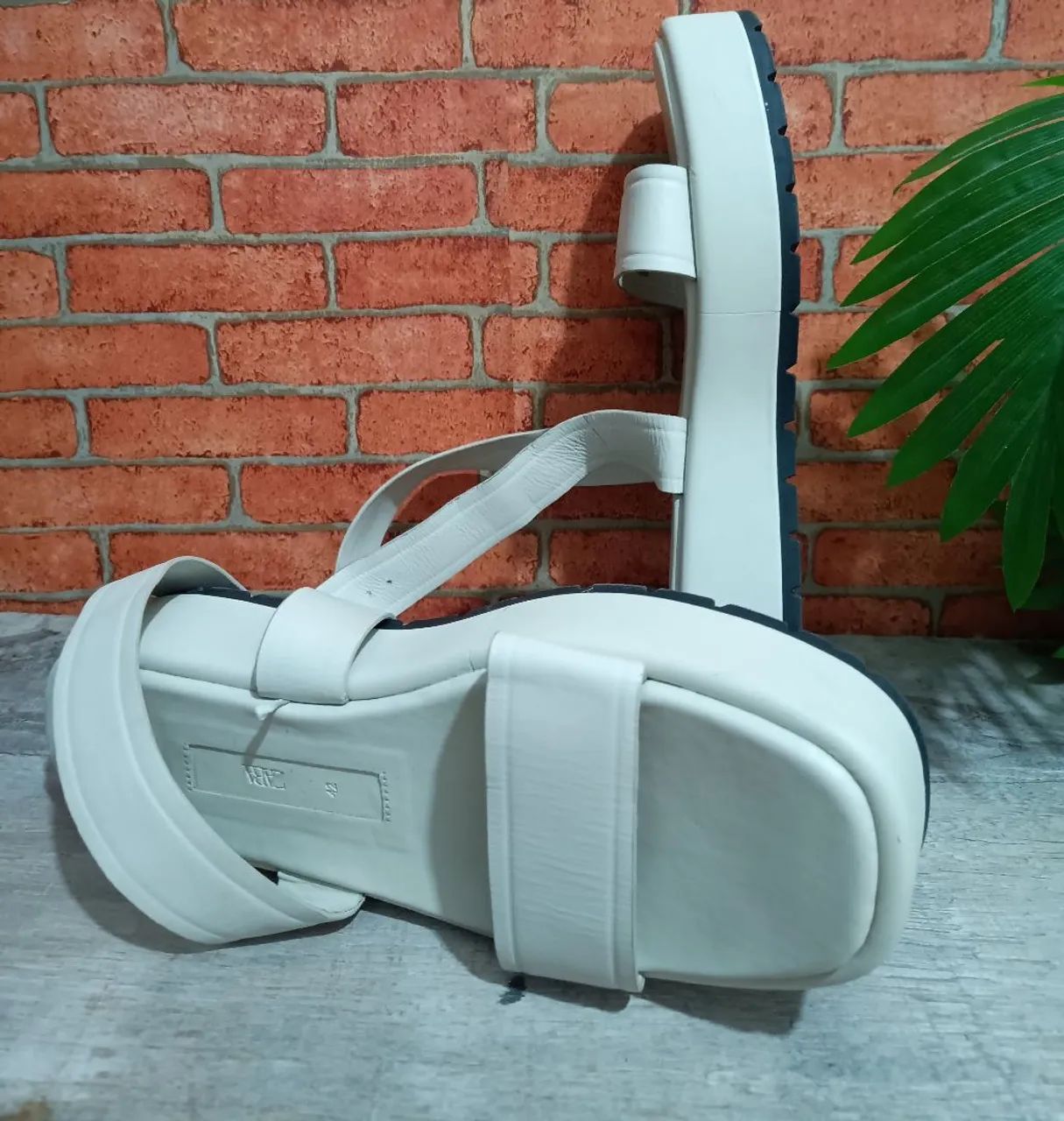 sandália flatform zara off-white 42 - Foto 2