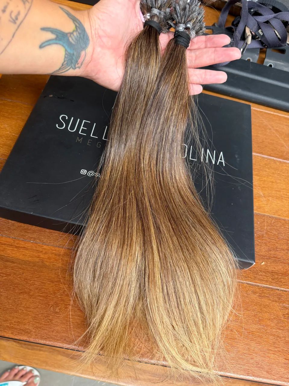 Cabelo brasileiro do Sul, 100g, 40cm, loiro mesclado - Foto 2