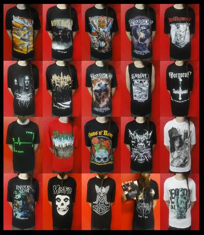 Camisetas de Bandas de Rock, Metal, Séries, Variadas.