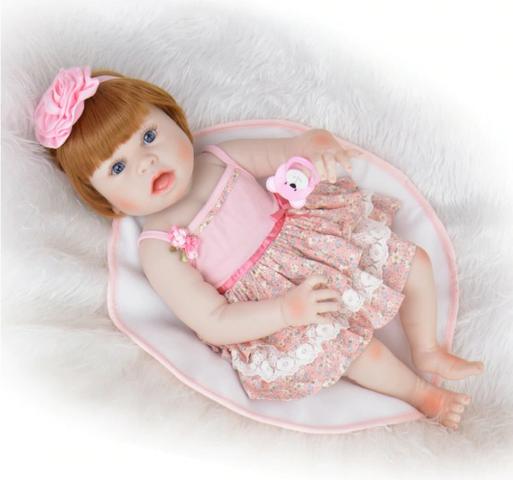 Pronta Entrega Boneca Bebê Reborn Ruiva 57cm - Foto 5