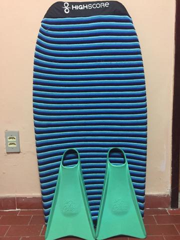 Vendo Kit Completo Bodyboard/leash/pé de pato/capa - Foto 5
