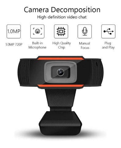 Câmara Usb Webcam Computador Com Microfone