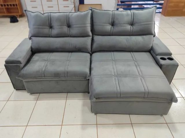 Sofá Retrátil e Reclinavel Espuma D28 2,25m Super Lindo Fazemos Entrega - Foto 2