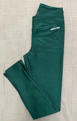 Calça legging Trackfield verde brilho M - Esportes e ginástica