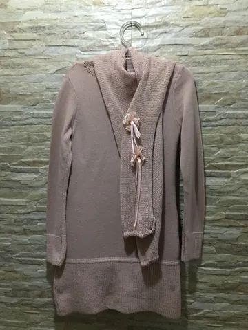 Vestido Rosa em Malha Tricô 