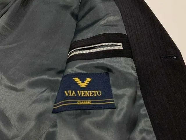 Paleto Via Veneto Preto Risca Giz Tamanho 50m Otimo Estado - Foto 4