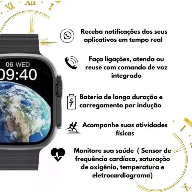 Relógio Inteligente Pro Smart Watch 9 Comando De Voz Nfc Top