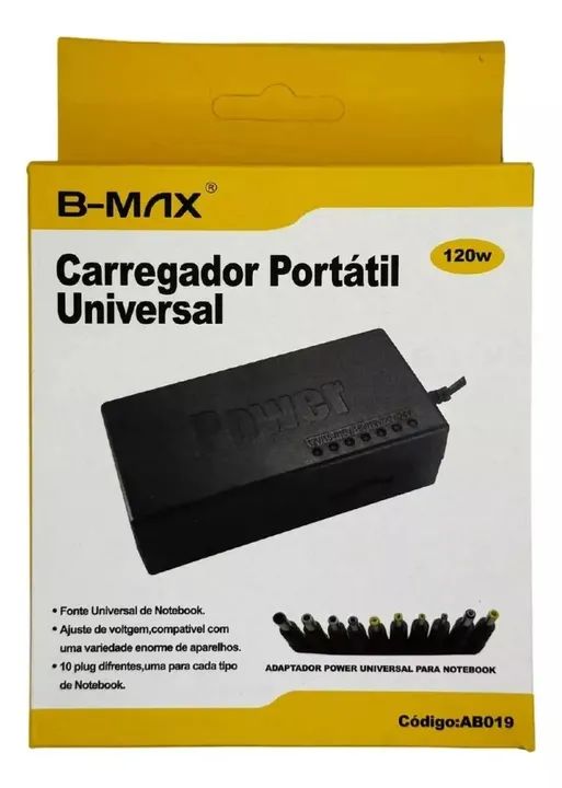 Fonte Carregador Universal Para Notebook Laptop 120w Bivolt Bmax Ab019 - Loja Coimbra  - Foto 2